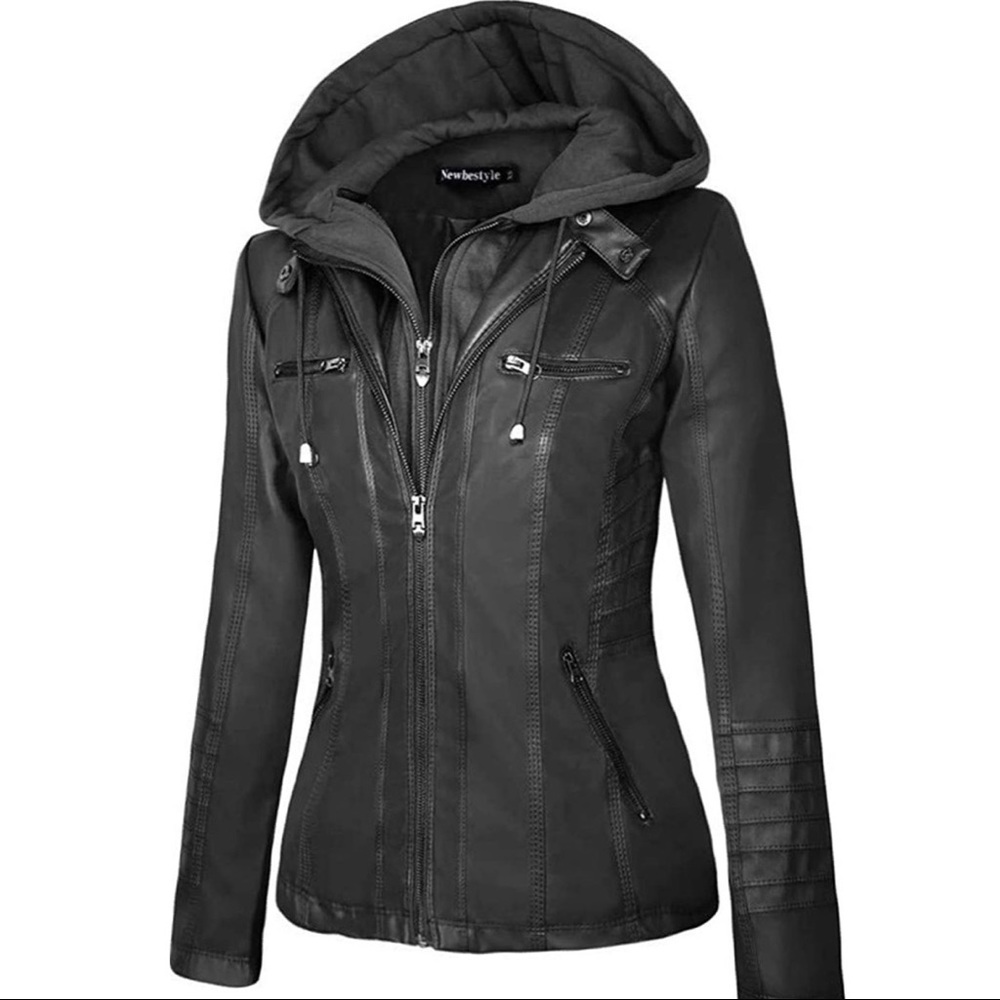 Faux leather jacket - hood not included